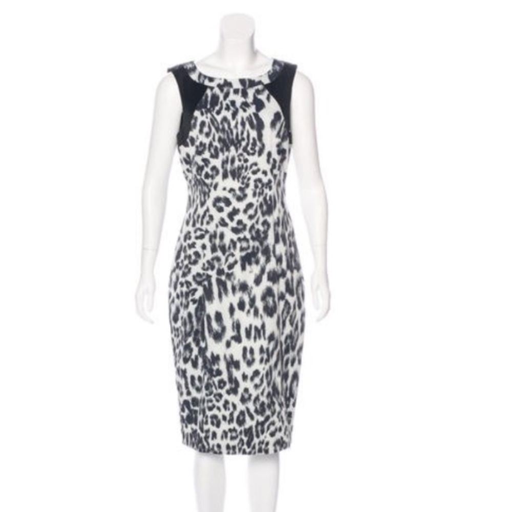 Karen Millen sleeveless leopard print midi dress